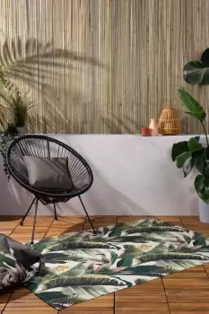 Image of Hawaii Woven Tropical Leaf UV & Water Resistant Outdoor Rug