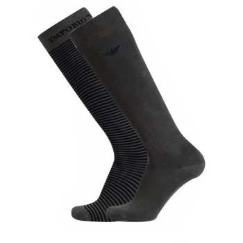 Image of Emporio Armani Long Stripe Socks Dark Grey