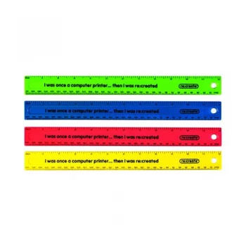 Image of ReCreate Shatter Resistant Ruler 30cm Assorted Pack of 100 RCSPR30A