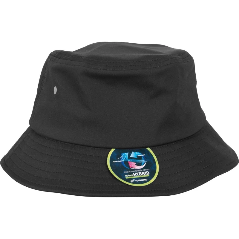 Image of Flexfit by Yupoong Mens Nylon Bucket Hat in Black Male One Size