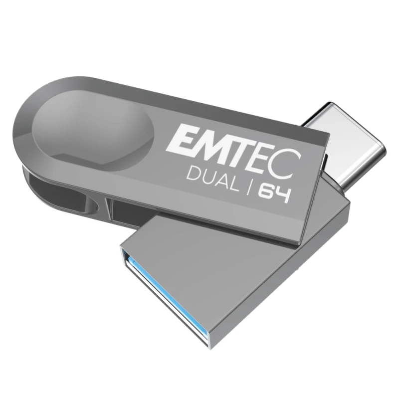 Image of Emtec D280 Dual USB flash drive 64GB USB Type-A / USB Type-C 3.2 Gen