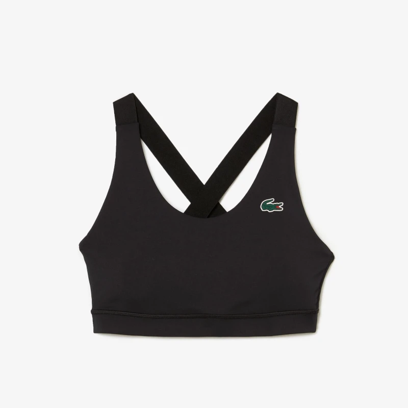 Image of Lacoste Cross Strap Sports Bra - Black S
