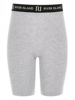 Image of River Island RI Waistband Cycling Shorts Grey Size 9-10 Years Girls
