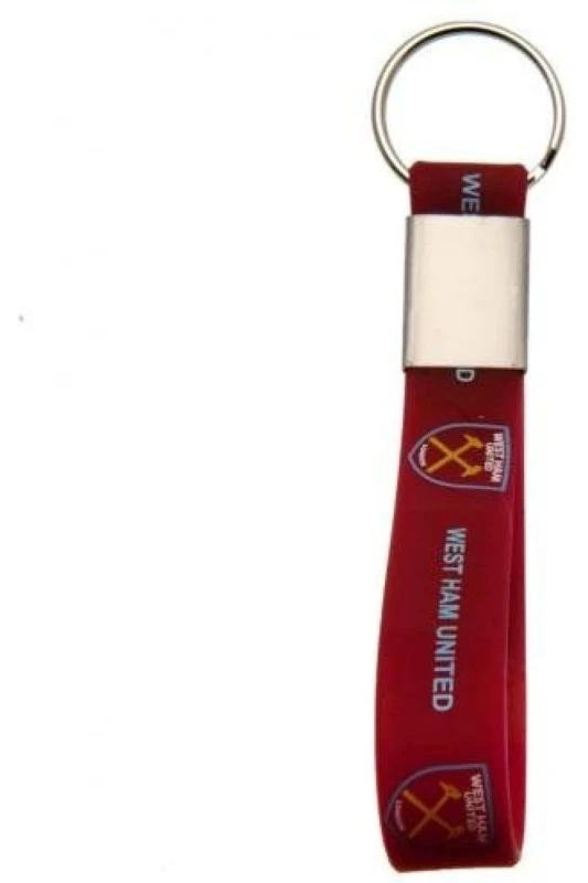 Image of West Ham United FC West Ham United FC Silicone Keyring in Red Red One Size Unisex 5059000916571