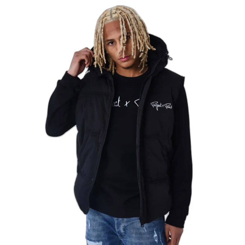 Image of Project X Paris Hooded sleeveless jacket Project X Paris Noir Male S