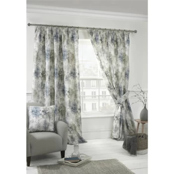 Image of Woodland Blue - Pencil Pleat Curtains - 90x72'/229x183cm