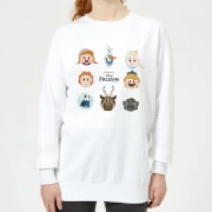 Image of Disney Frozen Emoji Heads Womens Sweatshirt - White