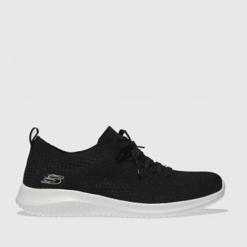Image of SKECHERS Black & White Ultra Flex Statements Trainers