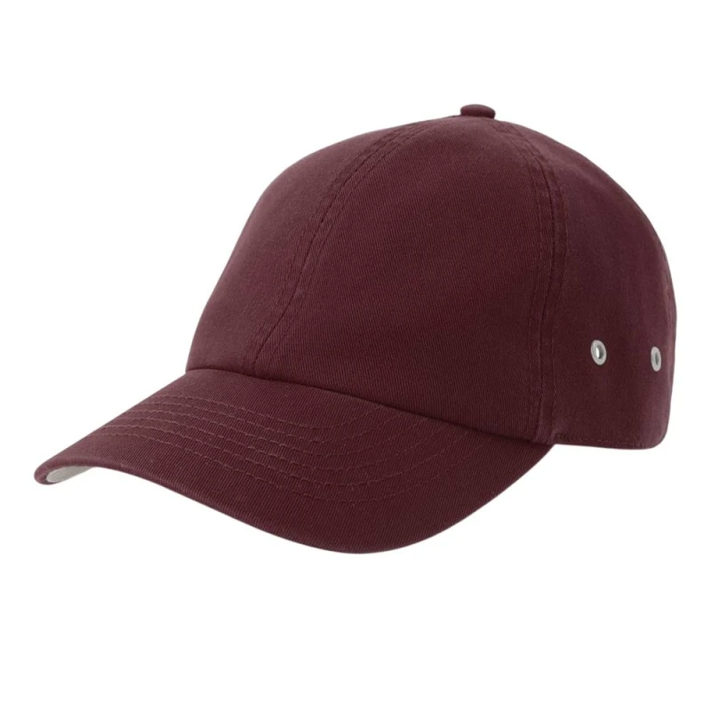 Image of Atlantis Mens Action-S 6 Panel Chino Unstructured Baseball Cap in Burgundy Burgundy Male One Size