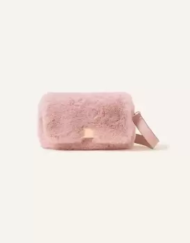 Image of Accessorize Womens Faux Fur Cross-Body Shoulder Bag Pink, Size: 21x27cm
