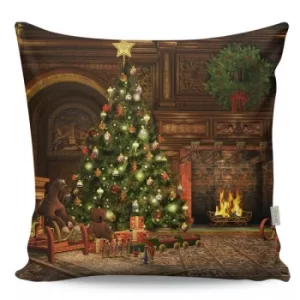 Image of A12941 Multicolor Cushion Fireplace Scene 2