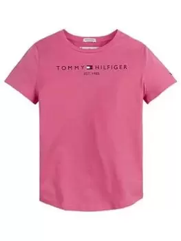 Image of Tommy Hilfiger Girls Essential T-Shirt - Pink, Size Age: 12 Years, Women