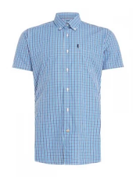 Image of Mens Barbour Alston gingham short sleeve shirt Blue