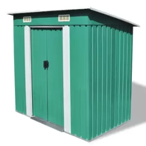 Image of Vidaxl Metal Garden Shed - Green