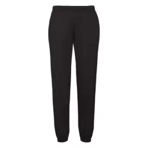 Image of Fruit Of The Loom Mens Premium 70/30 Elasticated Jog Pants / Jogging Bottoms (S) (Black)