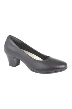 Image of Leather Heel Court Shoes