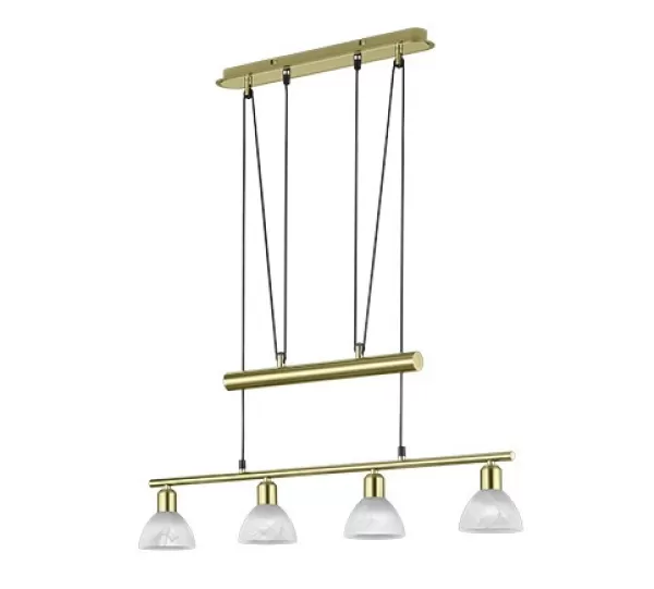 Image of Levisto Modern 4 Light Bar Pendant Ceiling Light Brass Matt 3000K