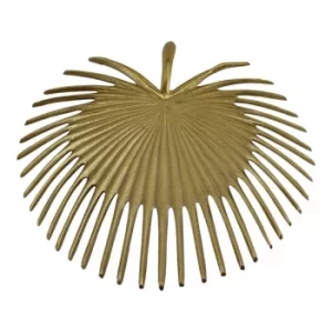 Image of Leaf Shape Gold Metal Decorative Plate