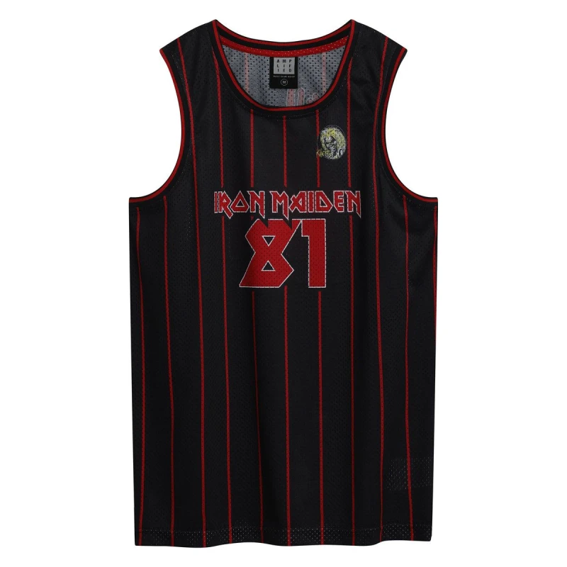 Image of Amplified Amplified Men Iron Maiden Basketball Jersey in Black Size: Medium Black M Male 5063750323343