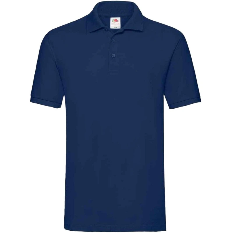 Image of Fruit Of The Loom Fruit of the Loom Men Premium Cotton Pique Polo Shirt in Navy Size: Small Navy S Male 5063527578952
