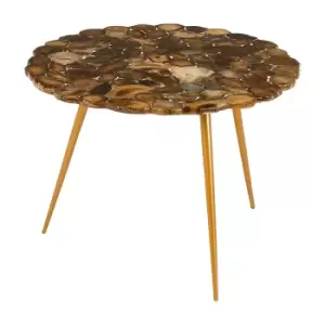 Image of Relic Low Side Table With Agate Stone Top