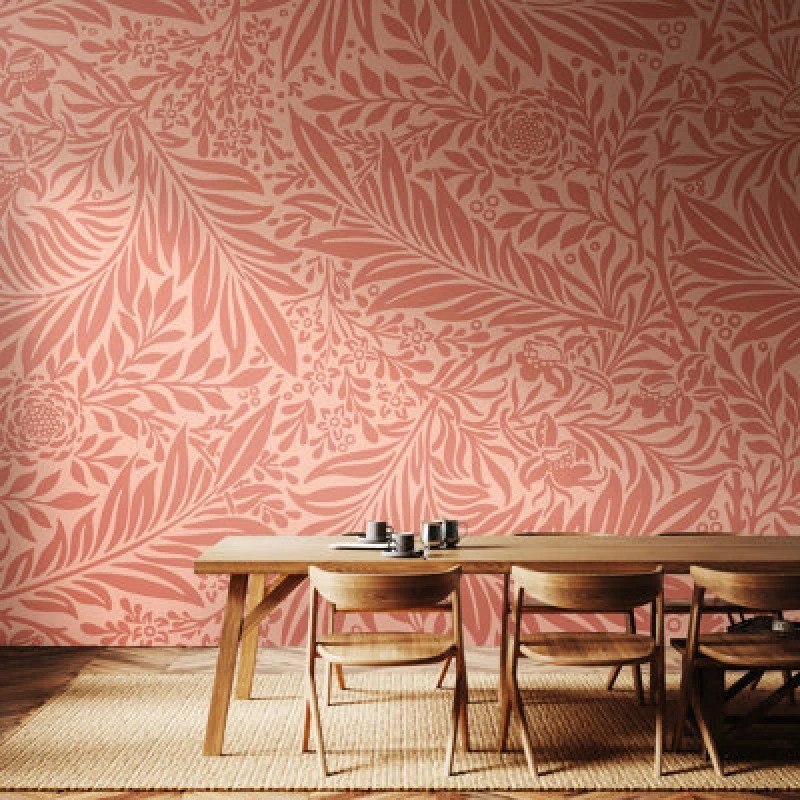Image of Origin Murals Trailing Ferns - Warm Coral Matt Smooth Paste The Wall Mural 350Cm Wide X 280Cm High