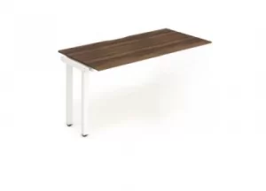 Image of Trexus Bench Desk Single Extension White Leg 1200x800mm Walnut Ref