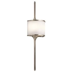 Image of 2 Light Bathroom Wall Light Pewter IP44, G9