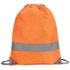 Image of Stafford Plain Drawstring Tote Bag - 13 Litres (One Size) (Hi Vis Orange) - Shugon