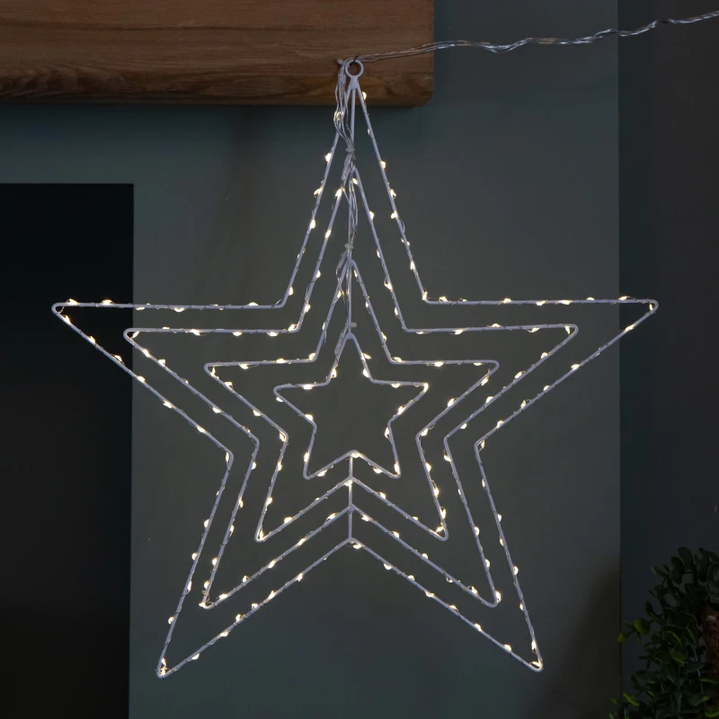 Image of 50 x 50cm Light up 4 Layered Christmas Star with 165 Warm White LEDs