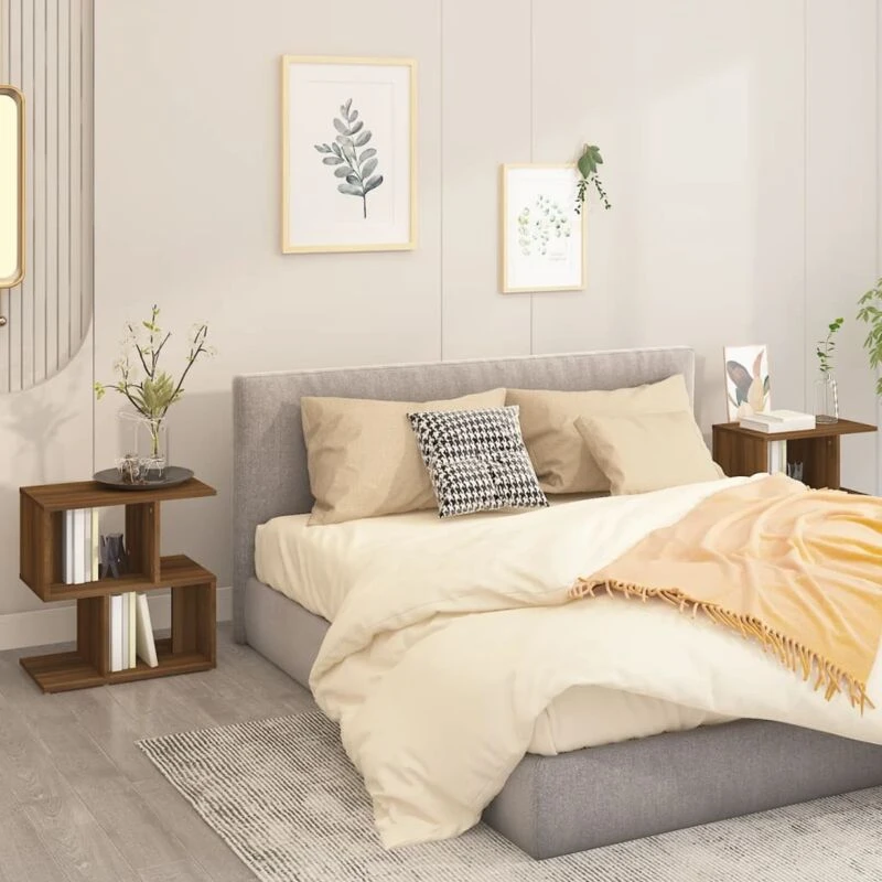 Image of VIDAXL Bedside Cabinets 2 pcs Brown Oak 50x30x51.5cm Engineered Wood Vidaxl 8720286955888
