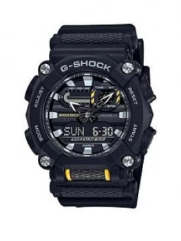 Image of Casio Casio G-Shock Super Illuminator 200M Water Resistant Black And Orange Detail Dial Black Silicone Strap Mens Watch