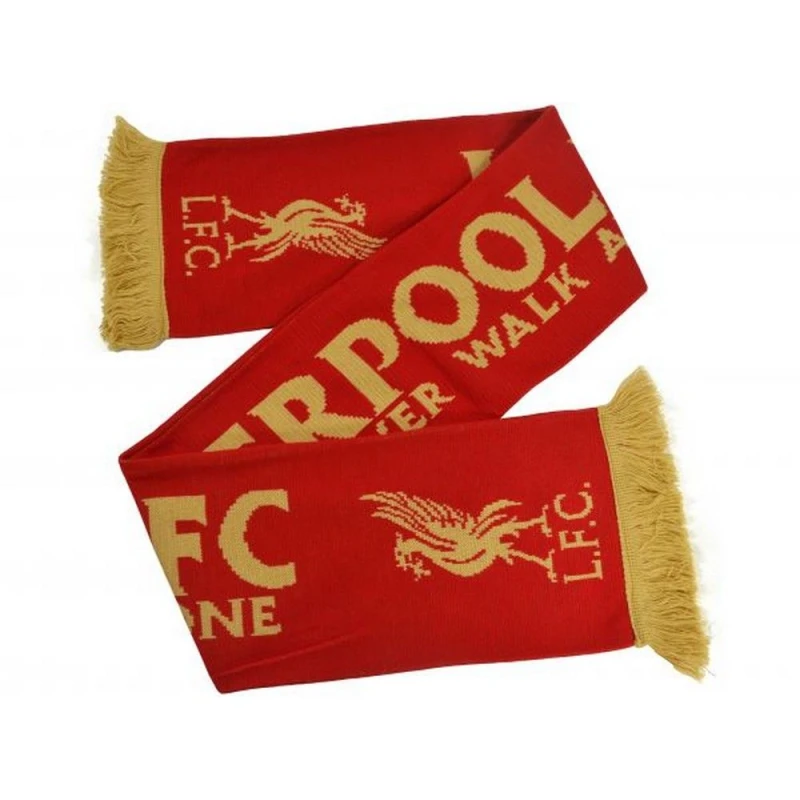 Image of Liverpool FC Knitted Jacquard Scarf Light Red unisex