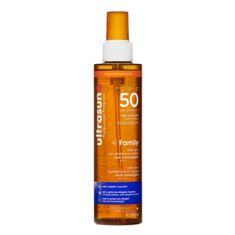 Image of Ultrasun Family Wet Skin Sun Protection Spray SPF50 200ml