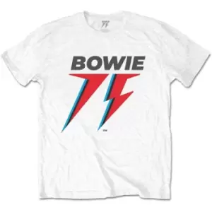 Image of David Bowie - 75th Logo Unisex Medium T-Shirt - White
