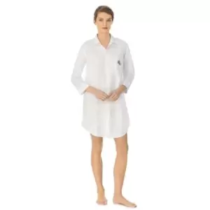 Image of Lauren by Ralph Lauren Essentials three quartersleeve sleepshirt - White
