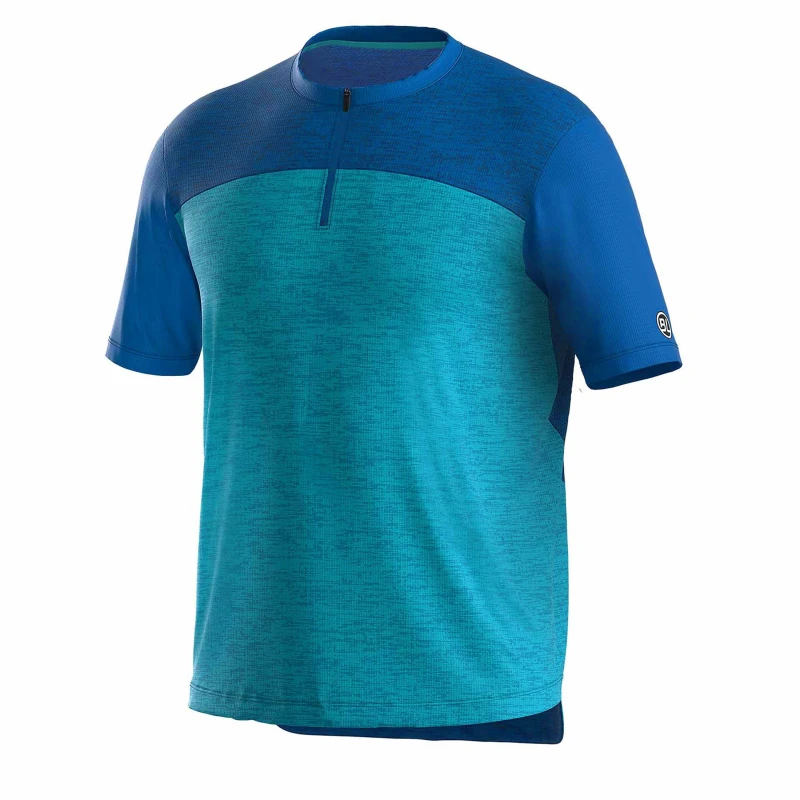 Image of Bicycle Line Mens Sentiero MTB UPF Protection Short Sleeve Cycling Jersey Turquoise male Small
