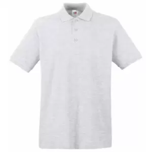 Image of Fruit Of The Loom Premium Mens Short Sleeve Polo Shirt (XL) (Heather Grey)