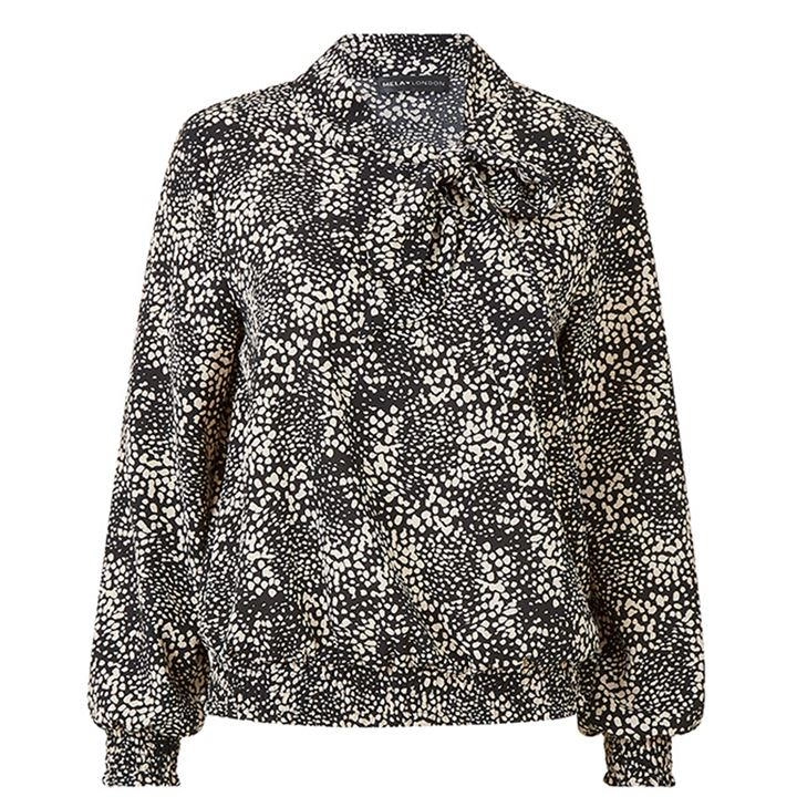 Image of Mela London Black Abstract Blouse - 8