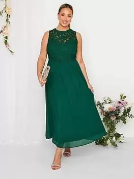 Image of Yours Occasion Lace Maxi Dress, Green, Size 24, Women
