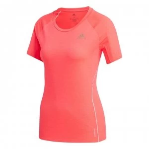 Image of adidas Womens Primegreen Adi Runner T-Shirt - Signal Pink