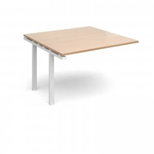 Image of Adapt II Boardroom Table Add On Unit 1200mm x 1200mm - White Frame be
