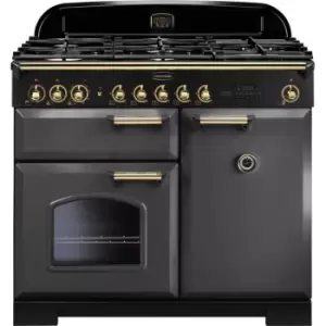 Image of Rangemaster CDL100DFFSL/B (124210) CLASSIC DELUXE 100cm Dual Fuel Cooker