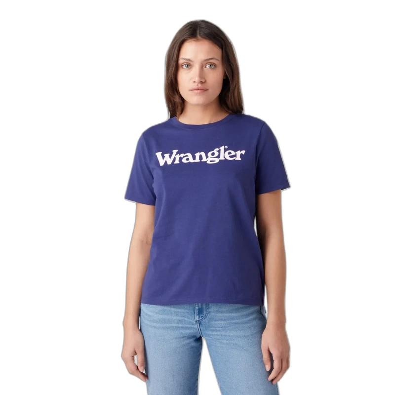 Image of Wrangler Womens T-Shirt Wrangler Regular Bleu Female S