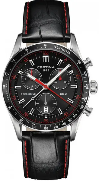 Image of Certina Watch DS-2 Chrono 1/100 Sec Quartz - Black CRT-321