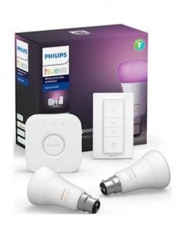 Image of Philips Hue Bt - White And Colour Ambiance B22 2 Set Bridge + Dimmer Kit