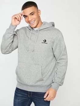Image of Converse Star Chevron Overhead Hoodie - Grey Marl, Grey Heather, Size L, Men