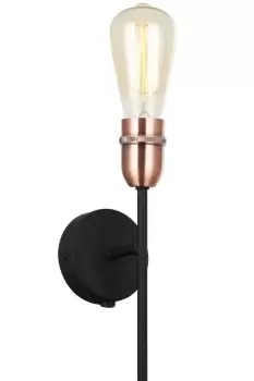 Image of Single Up Wall Light E27/ES Bulb cap with On/Off Switch