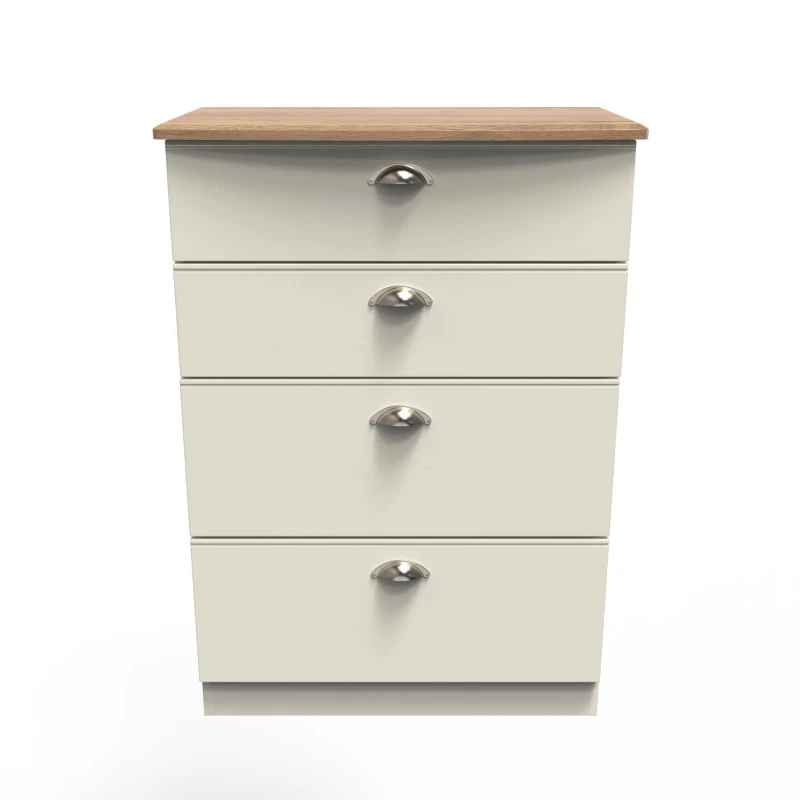 Image of Ready Assembled 2 U Albert 4 Drawer Deep Chest (Ready Assembled) Cream