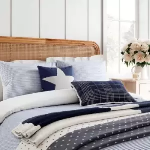 Image of Helena Springfield Ticking Stripe Single Duvet Cover Set, Blue